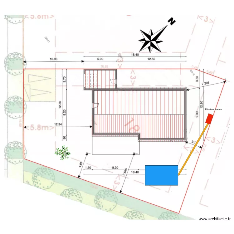 Implantation piscine_01. Plan de Implantation piscine_01. Plan de