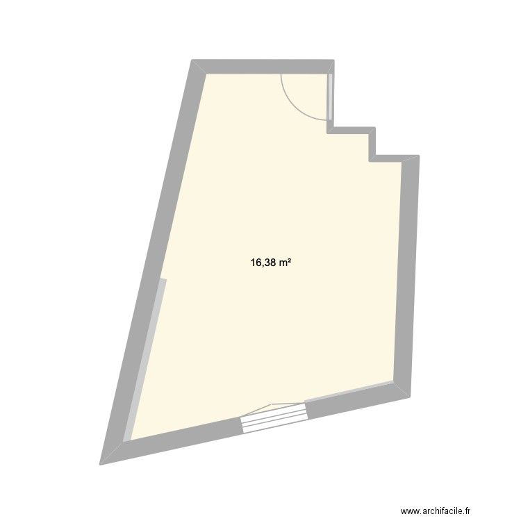 Montiflat. Plan de 1 pièce et 16 m2