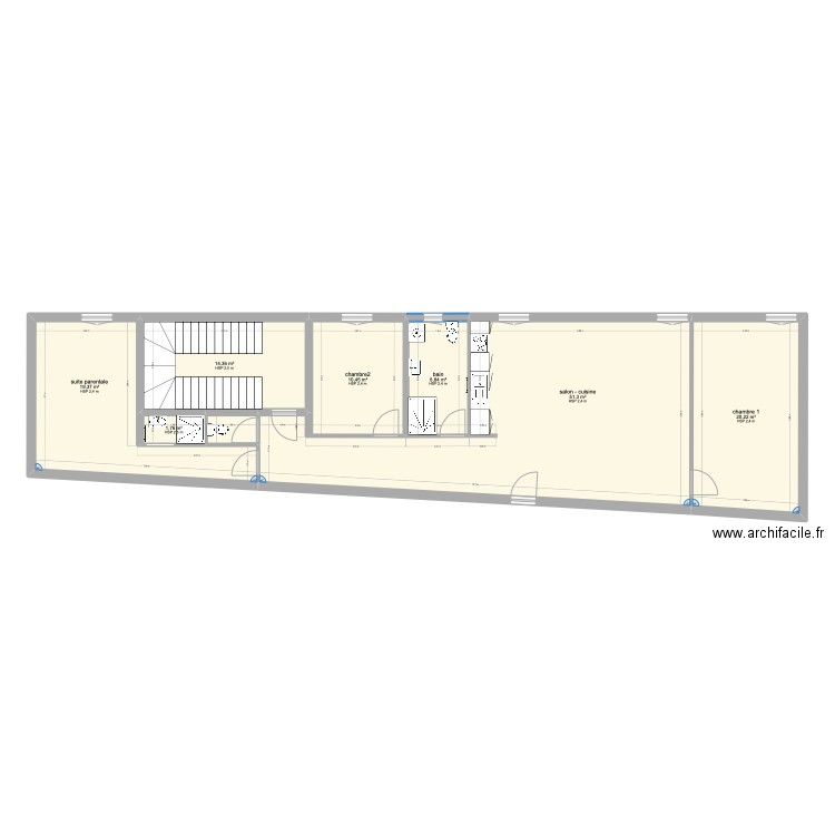 FOUCAUD. Plan de 8 pièces et 126 m2