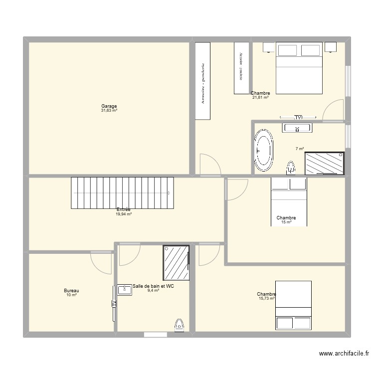 YATAK ODASI IC PLAN. Plan de 0 pièce et 0 m2