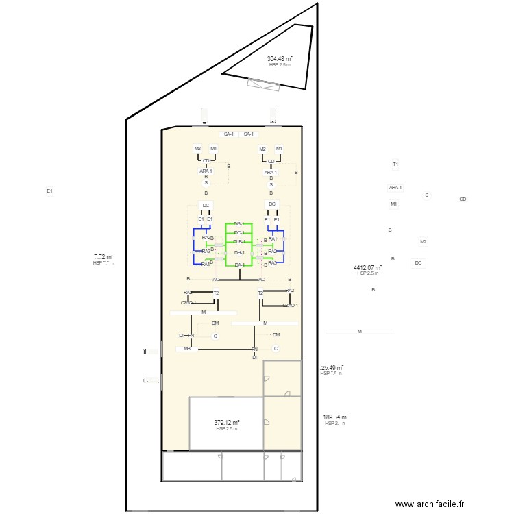 f´brica patata. Plan de 21 pièces et 1622 m2