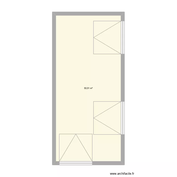 tolerie. Plan de 1  et 51 m²
