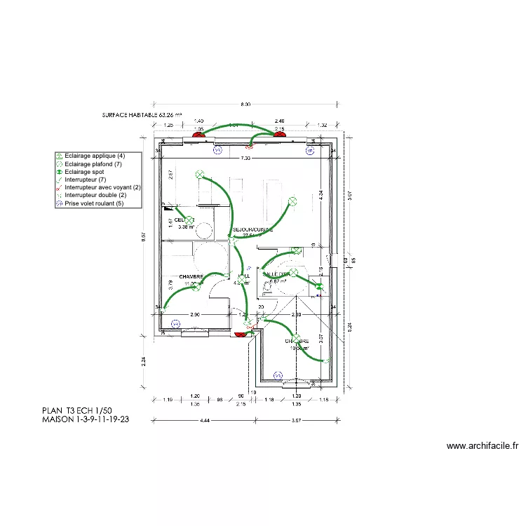 SCI MAJEAU T3 ECL. Plan de 