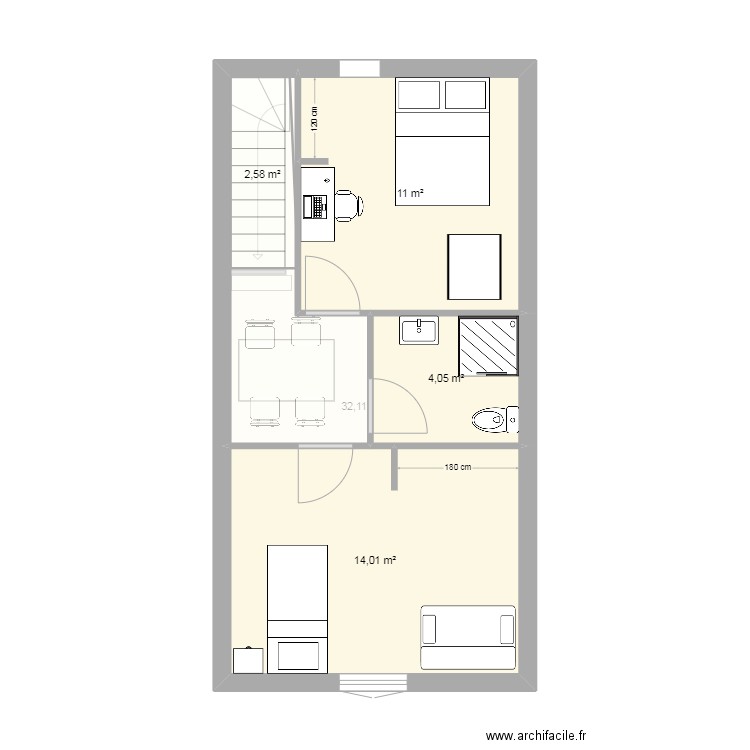 Appartement Hauteville v2. Plan de 0 pièce et 0 m2