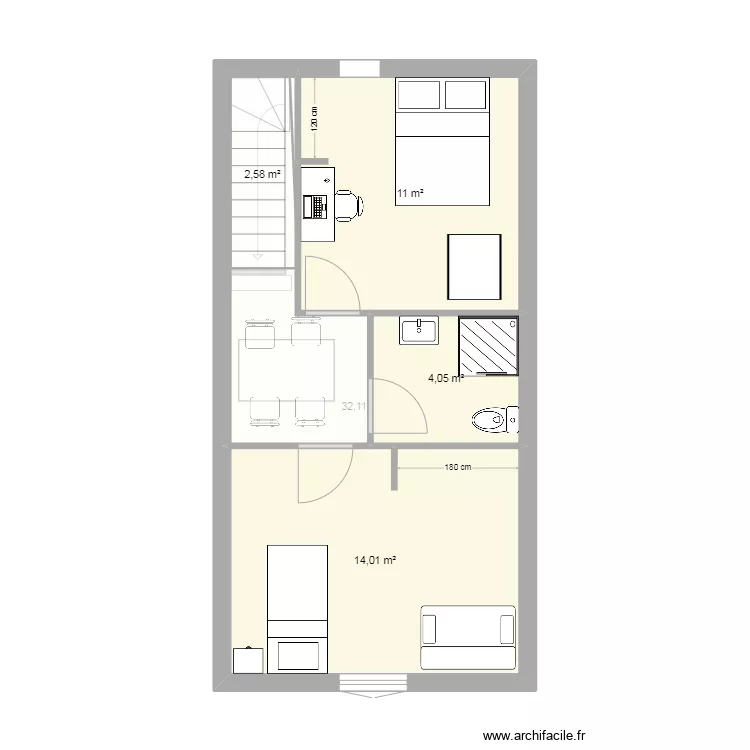 Appartement Hauteville v2. Plan de 