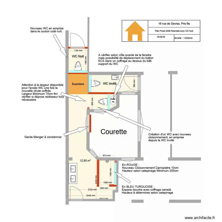 16 Sevres SDB Parentale 250826. Plan de 4 et 25 m² 16 Sevres SDB Parentale 250826. Plan de 4 et 25 m²