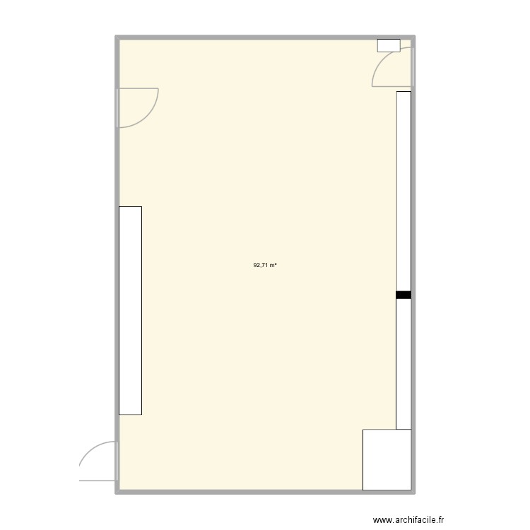 CCF. Plan de 1 pièce et 93 m2