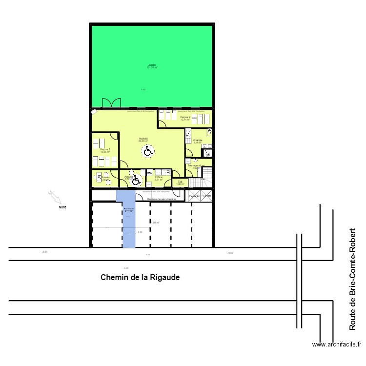 94P6R projet christel. Plan de 21 pièces et 430 m2