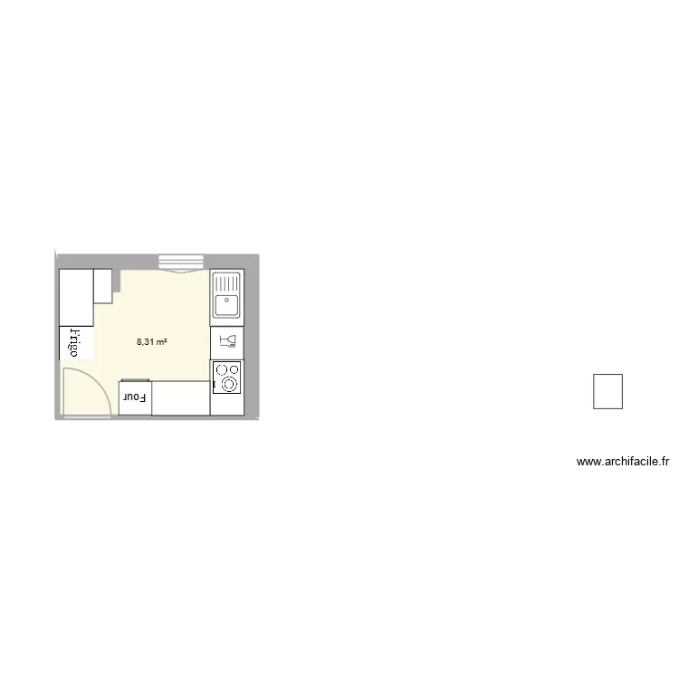 Cuisine Lavandou 1. Plan de 1 Pièce et 8 m²