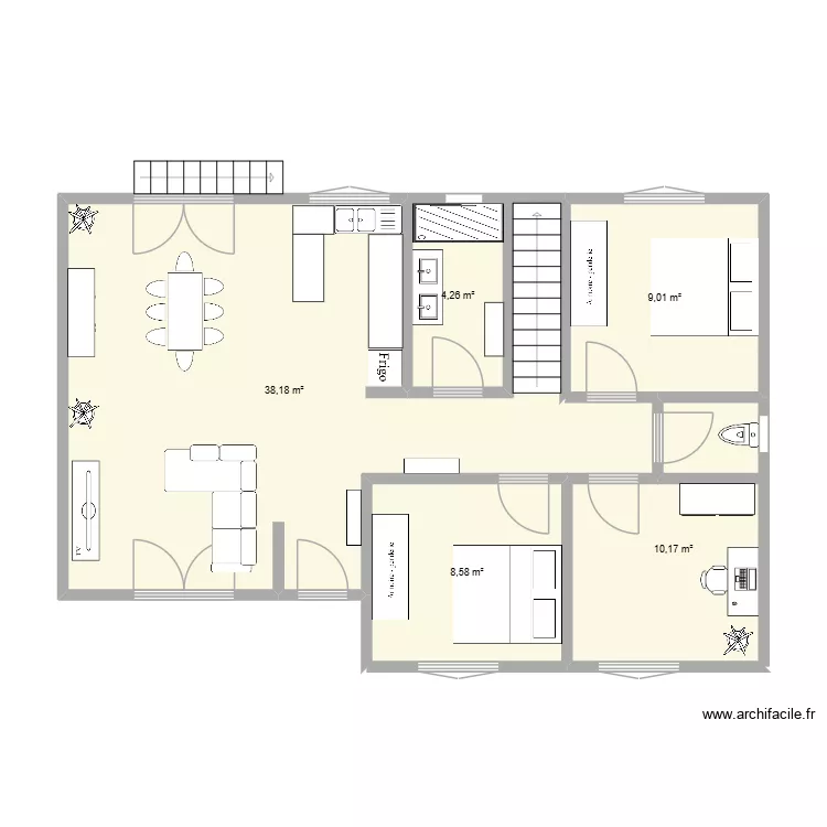 Plan maison La Chab 2. Plan de 5  et 70 m²