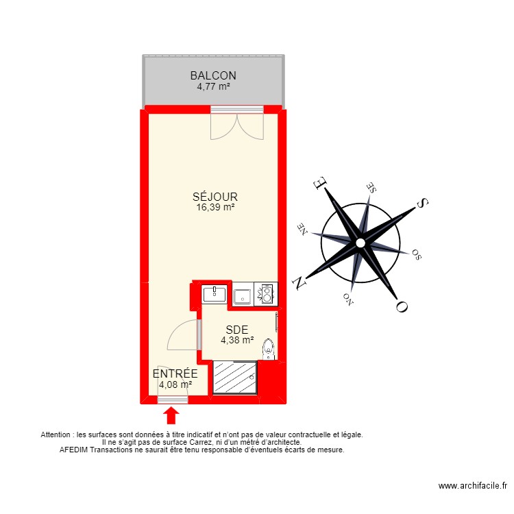 BI 20874 - . Plan de 6 pièces et 30 m2
