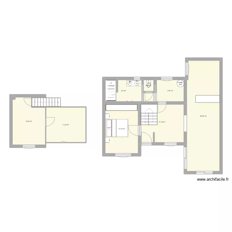 Maison 1. Plan de 