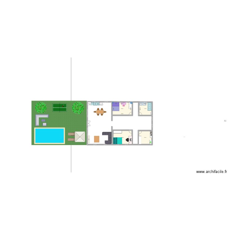 maison de reve. Plan de 4 pièces et 65 m2