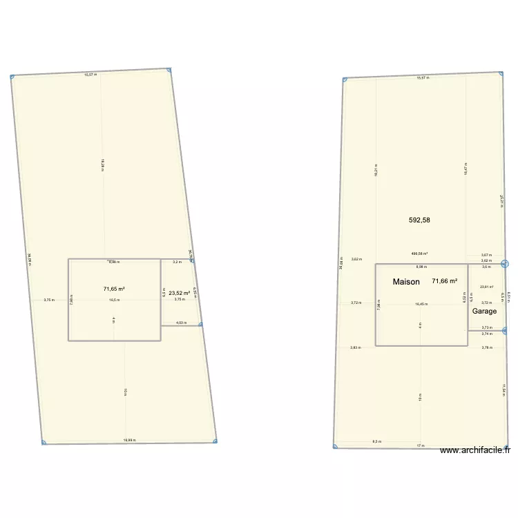 Lot 21. Plan de 6 et 1350 m² Lot 21. Plan de 6 et 1350 m²