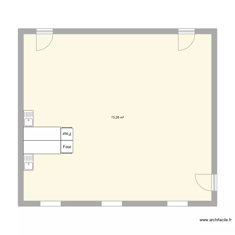 aménagement cuisine. Plan de 1 Pièce et 73 m² aménagement cuisine. Plan de 1 Pièce et 73 m²