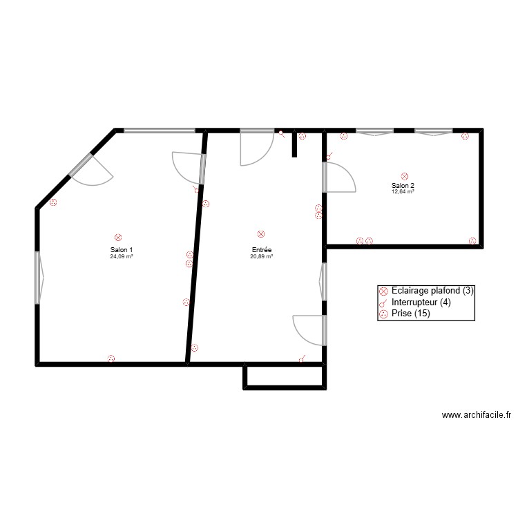 Moulouna rdv Pro ELEC. Plan de 4 pièces et 59 m2