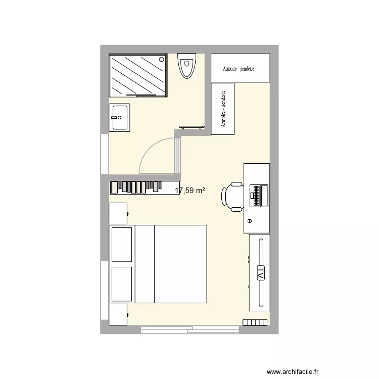 extension. Plan de 1  et 18 m²
