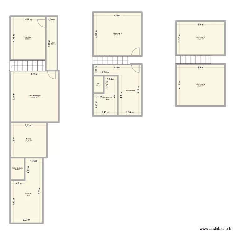 projet. Plan de 12  et 163 m²