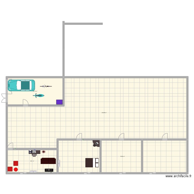 001. Plan de 4 pièces et 368 m2