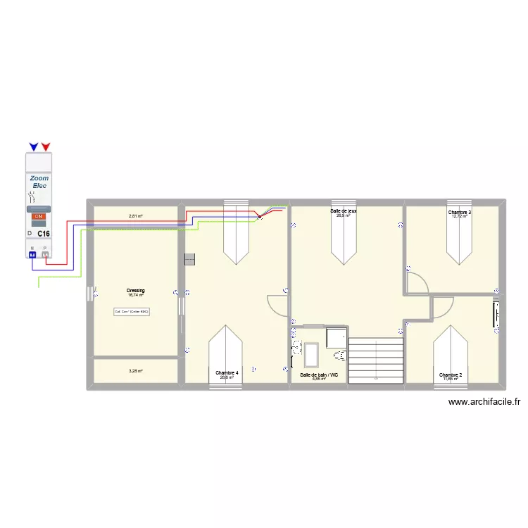 MULTIMEDIA [Etage]: Internet [RJ45] & TV [Coaxial]. Plan de 8  et 108 m²
