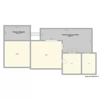 Fleury Maison 1 hall + grange existant + terrasse Projet