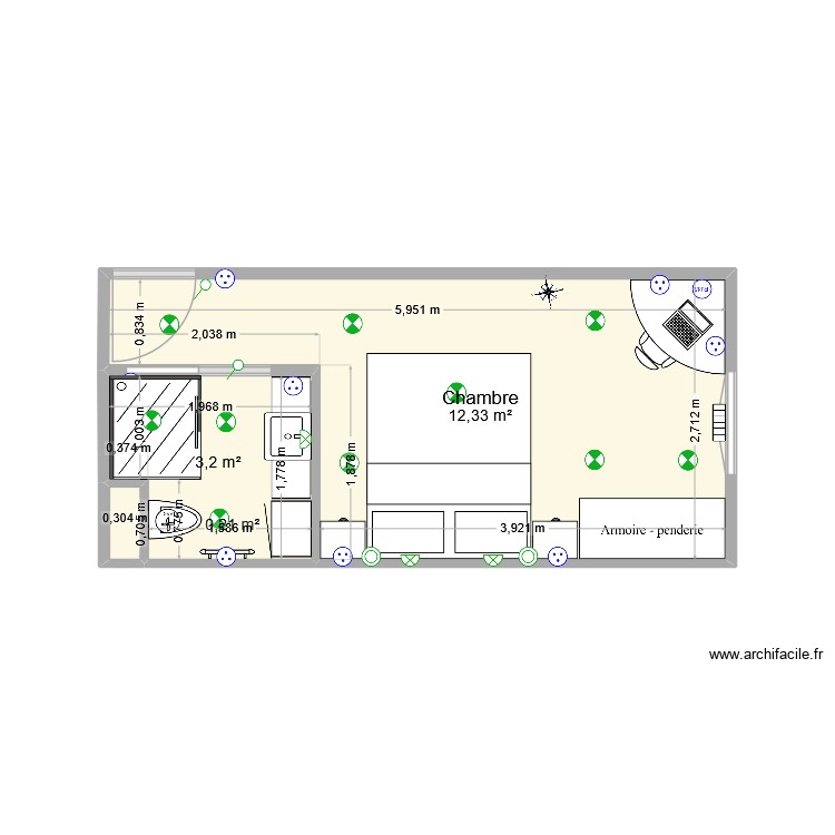 Chambre ex Flora V7. Plan de 0 pièce et 0 m2 Chambre ex Flora V7. Plan de 0 pièce et 0 m2
