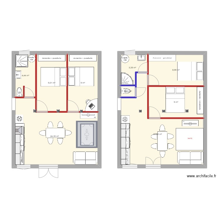 appart 1. Plan de 0 pièce et 0 m2