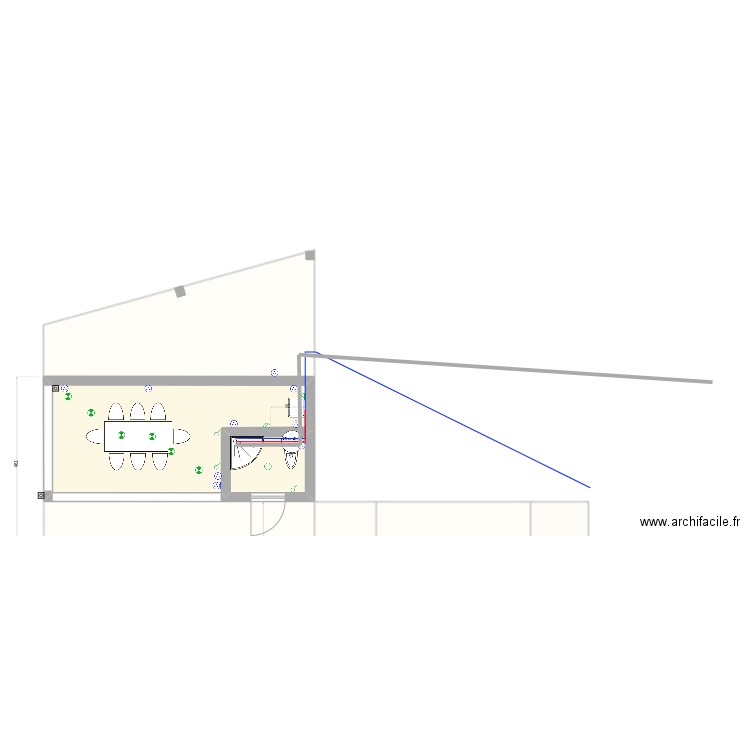 Poolhouse réseau. Plan de 5 pièces et 232 m2