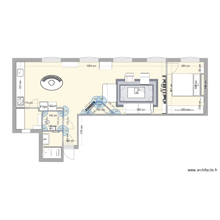 31 Doudeauvillle new 3. Plan de 2 pièces et 54 m2