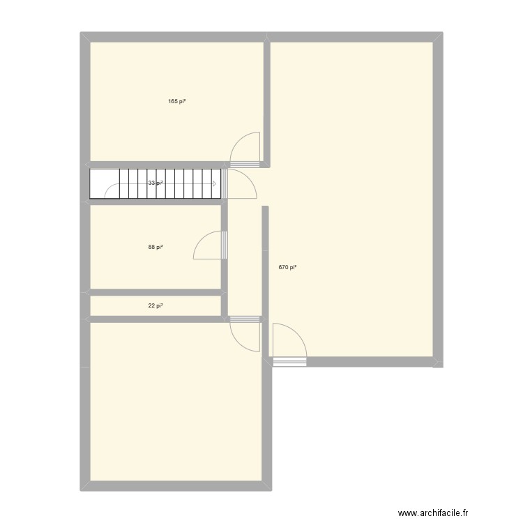 FG-16A. Plan de 5 pièces et 91 m2