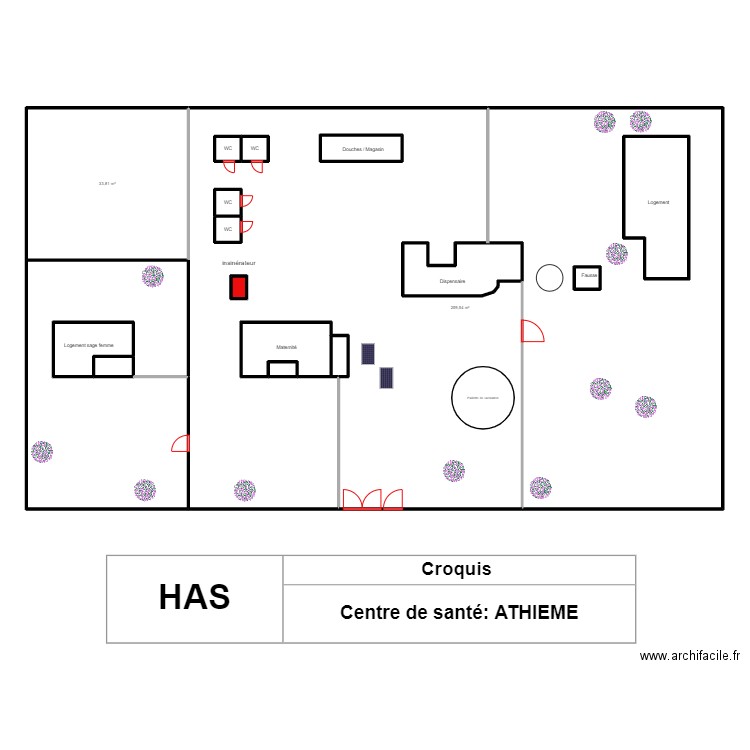 Vue en plan de ATHIEME. Plan de 17 pièces et 402 m2