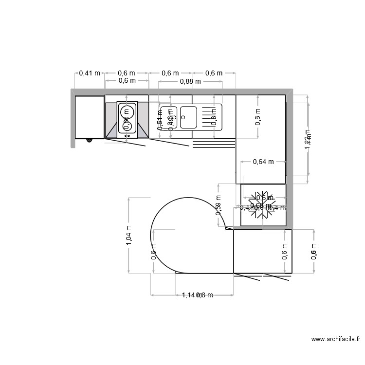 cuisine Sophie. Plan de 0 pièce et 0 m2