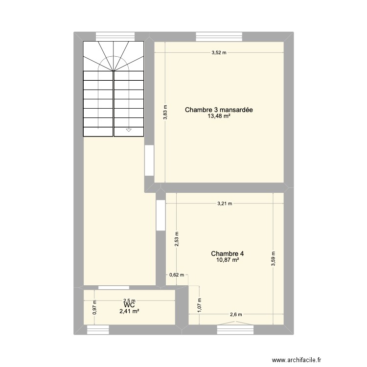 5000-73-LVL2. Plan de 4 pièces et 39 m2