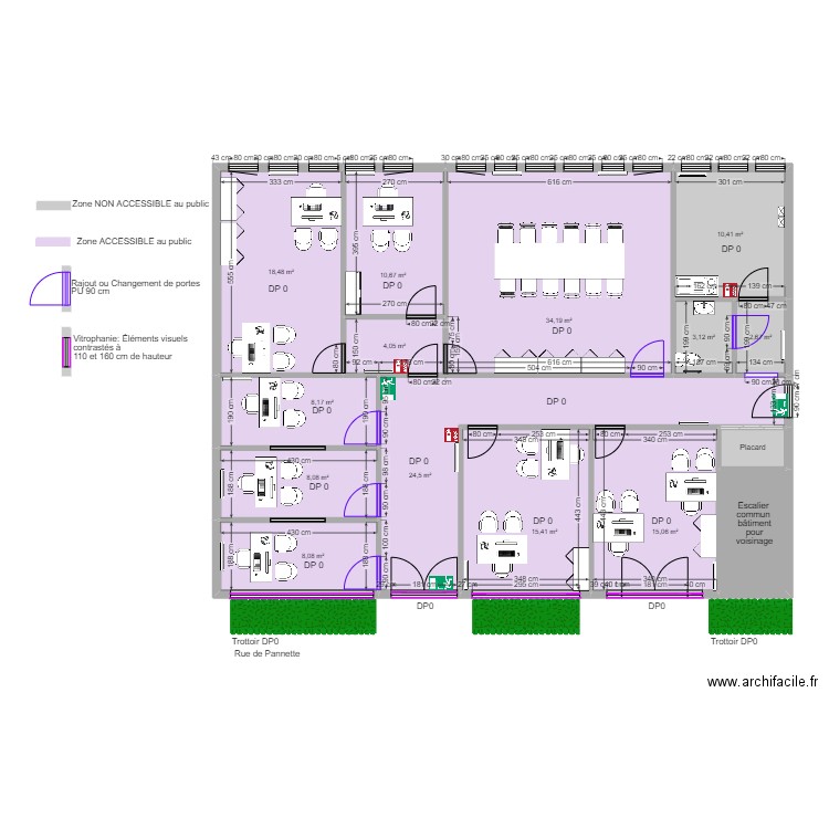 WIMOOV ÉVREUX APRES TRAVAUX. Plan de 15 pièces et 171 m2