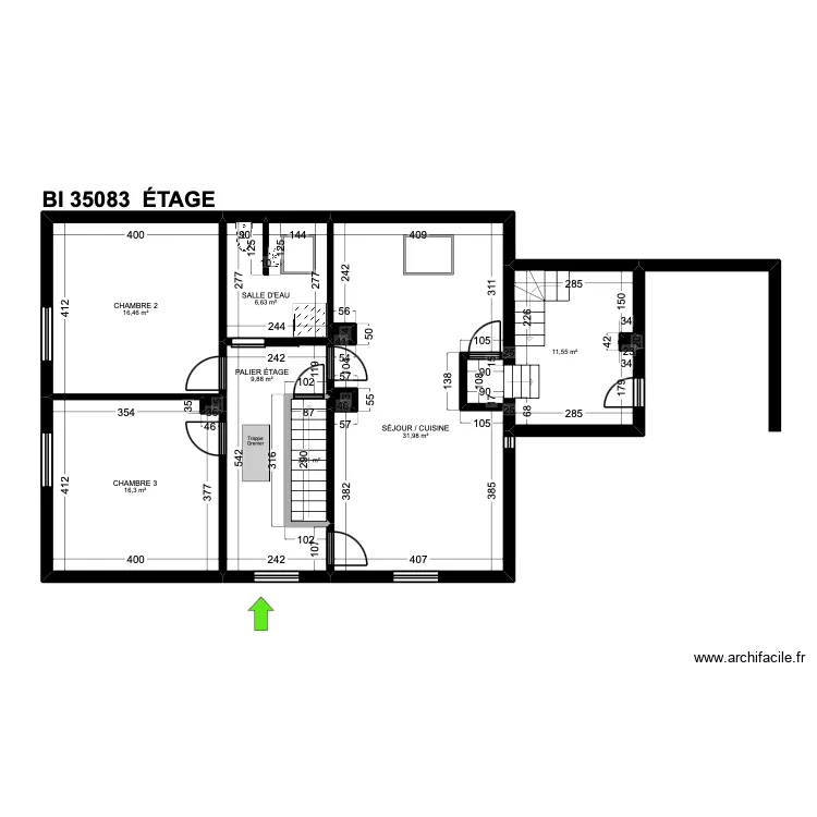 BI 35083. Plan de 27  et 269 m²