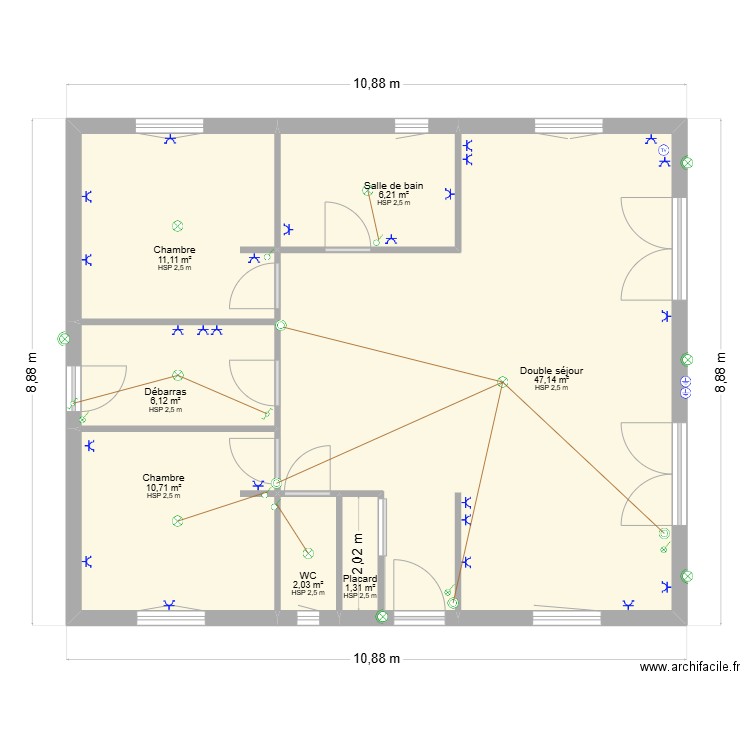projet logis schéma électrique2. Plan de 7 pièces et 85 m2
