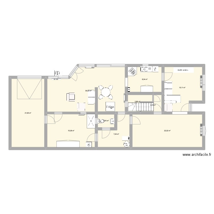 maison marion. Plan de 10 pièces et 128 m2