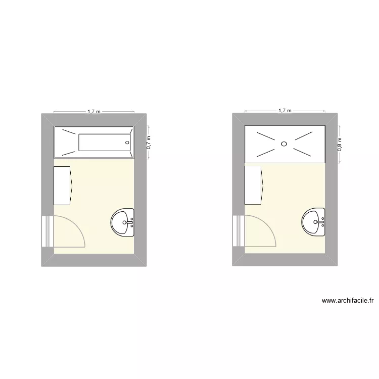 me ser. Plan de 2  et 9 m²