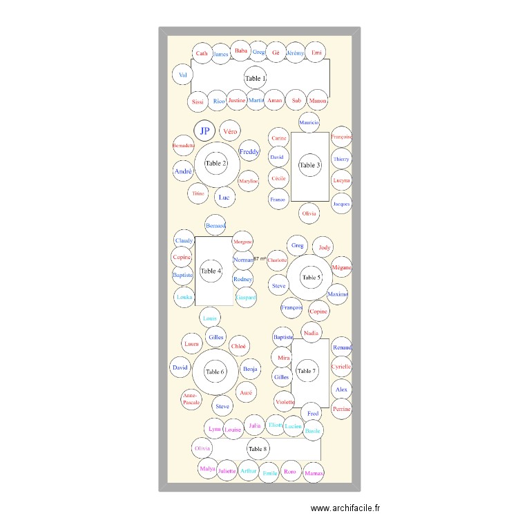 mariage plan 2. Plan de 1 pièce et 87 m2