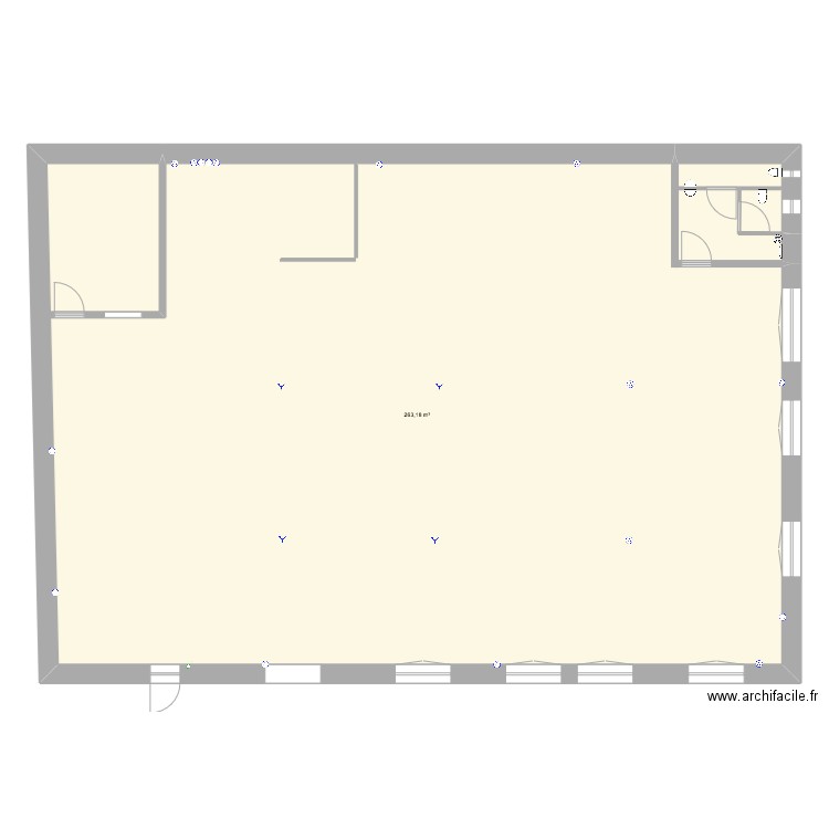 local. Plan de 1 pièce et 263 m2
