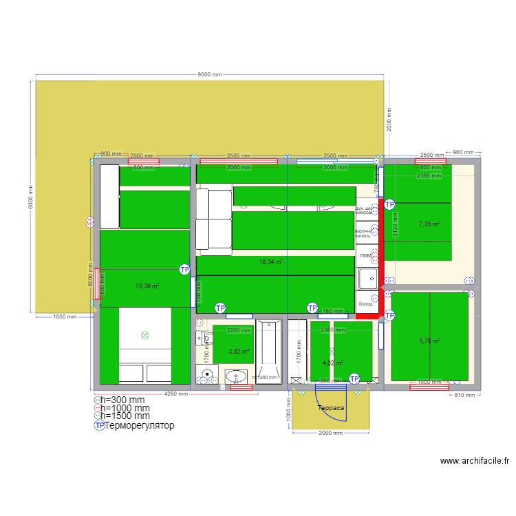 60 2.2 Витамин эл ТП 2. Plan de 8 pièces et 76 m2
