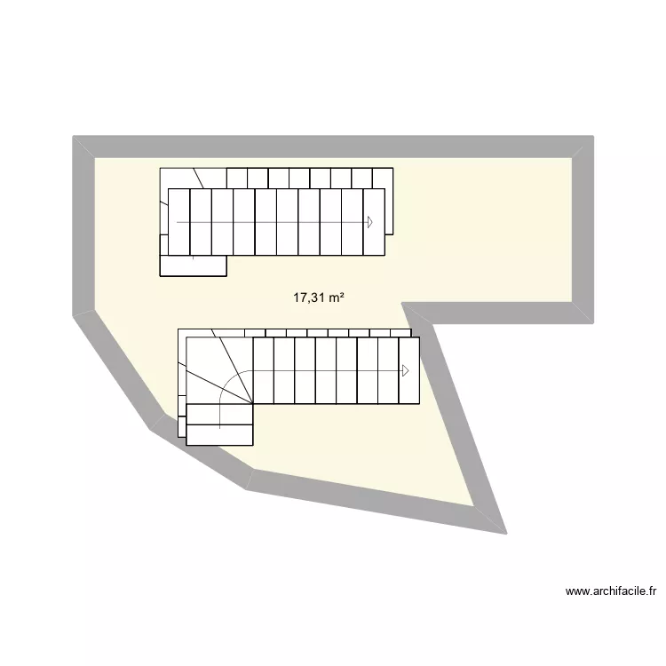 Ete. Plan de 1 pièce et 17 m²