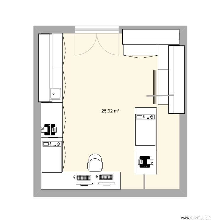 ICP Icap. Plan de 1 pièce et 26 m2