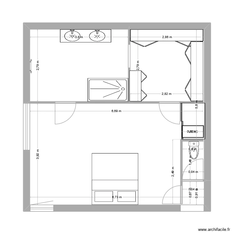 Suite parentale. Plan de 