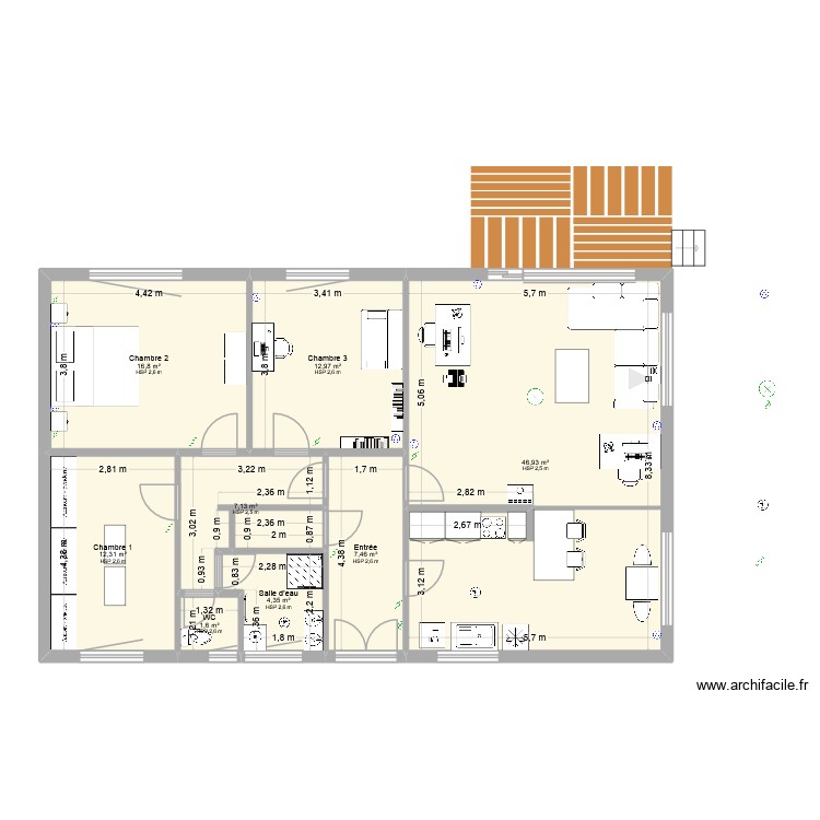 Rez de chauss&eacute;e_am&eacute;nagement 02 2026. Plan de 0 pièce et 0 m2