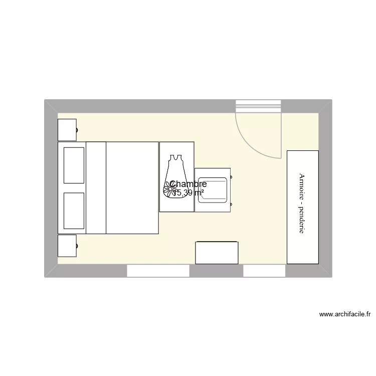 chambre 3. Plan de 1  et 15 m²