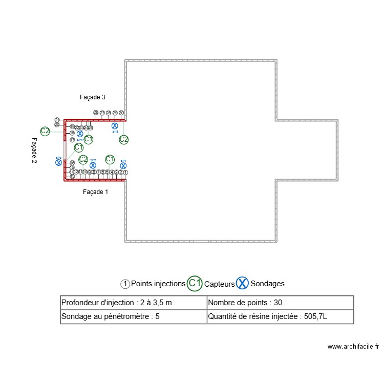 VANDER MASSEN. Plan de 1 pièce et 37 m2
