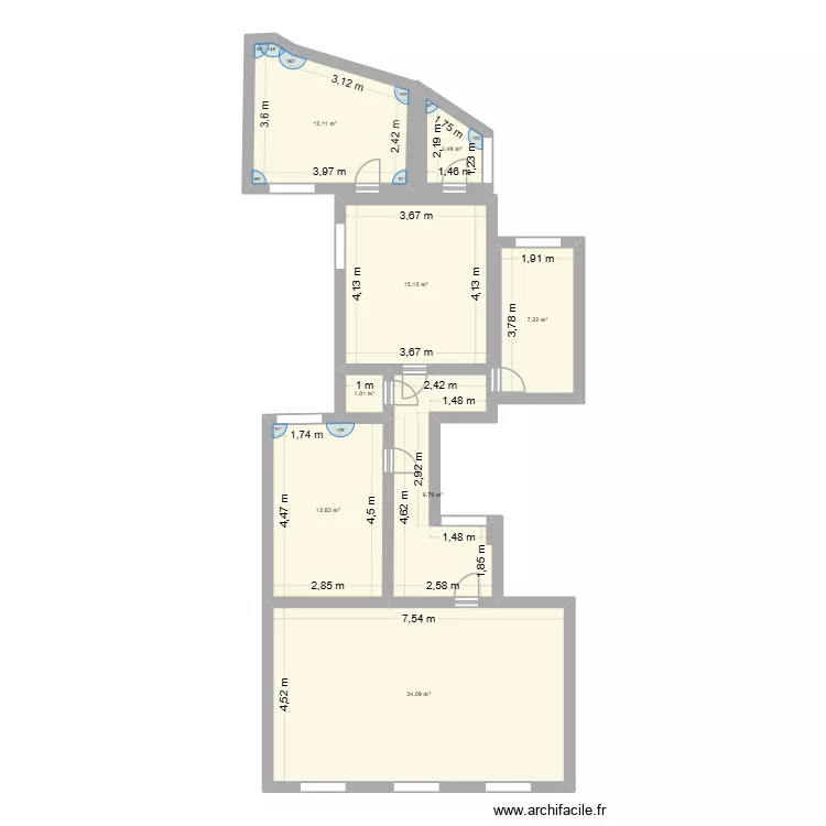 Duplex. Plan de 8 et 95 m² Duplex. Plan de 8 et 95 m²