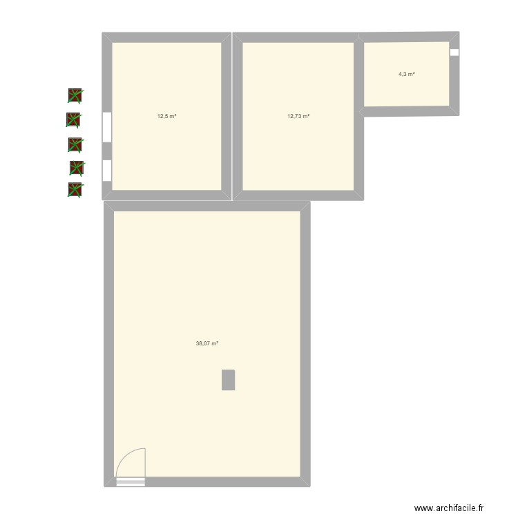 Bureau EMZ. Plan de 4 pièces et 68 m2