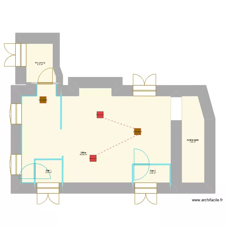 Office de restauration vide - Projet 28-05-2025. Plan de 